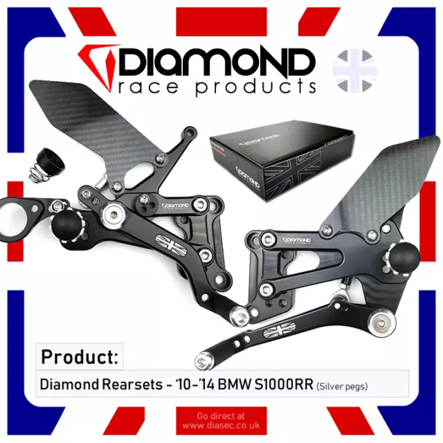 DIAMOND RACE PRODUCTS - BMW S1000RR 2010 '10 REARSET FOOTREST KIT (black/silver)