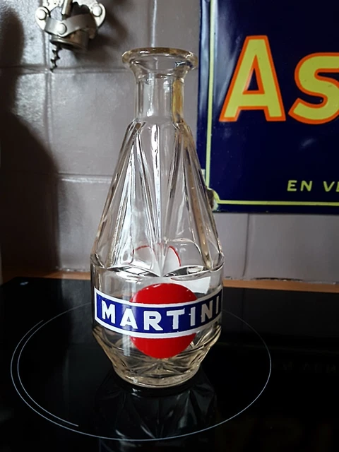 Ancienne Carafe à Martini En Verre Transparent – Objet De Collection Vintage
