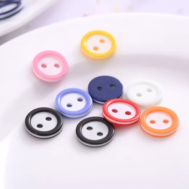 Small Round Buttons Resin Many Colours For Sewing Flat Craft Knitting 2 Hole