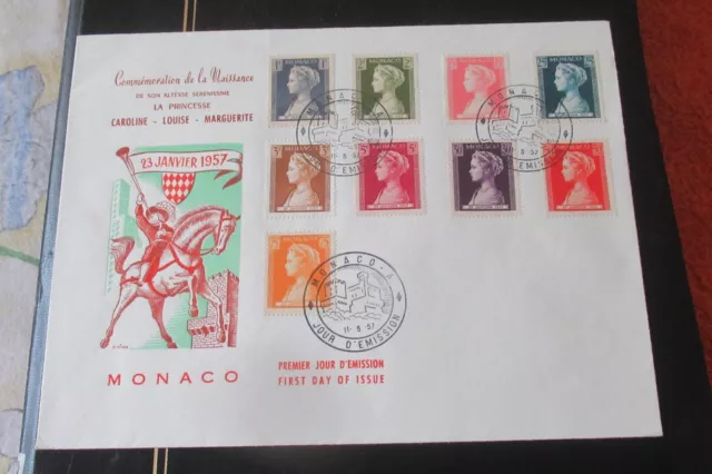 Monaco FDC Grand Format Naissance de la Princesse Caroline 11 05 1957