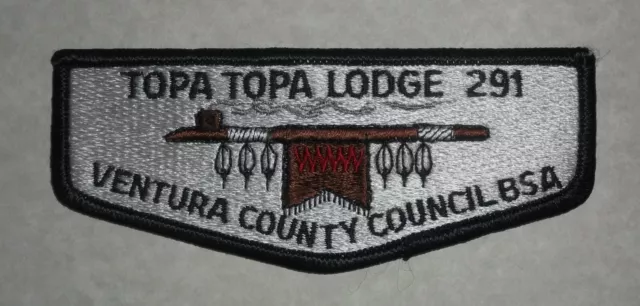 Topa Topa Lodge Oa 291 Bsa Ventura County Council Peace Pipe Flap Rare!! 3