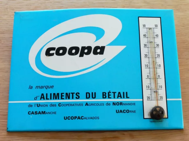 Ancien Thermomètre Glacoide Publicitaire Aliments Betail COOPA  NORMANDIE