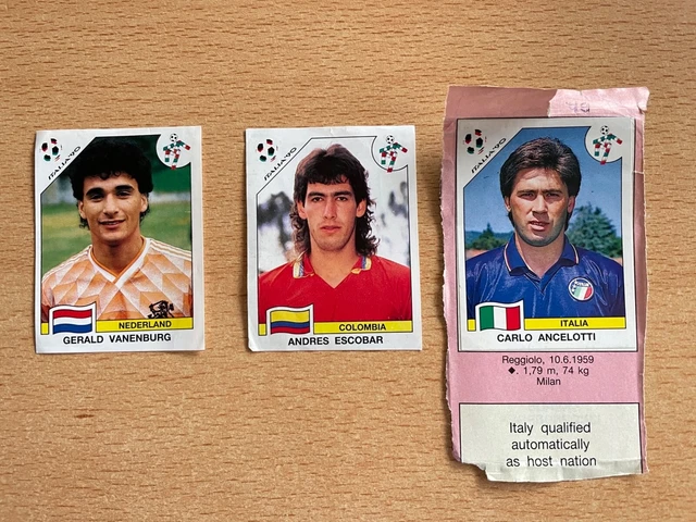 Panini WM Italien 1990 - 3 Sammelbilder - Ancelotti - Vanenburg - Escobar