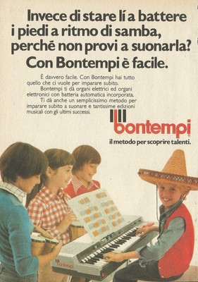 Pianole BONTEMPI_pubblicità originale del 1976_advertising 