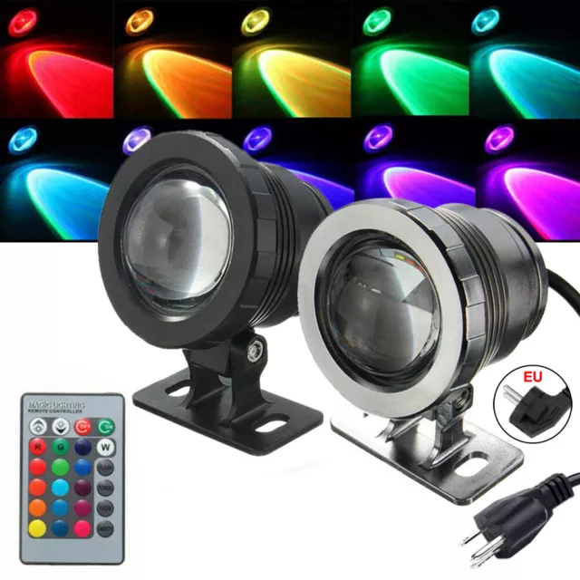 220V Wasserdicht 10W/20W RGB LED Unterwasserstrahler Strahler Fluter Teich Lampe