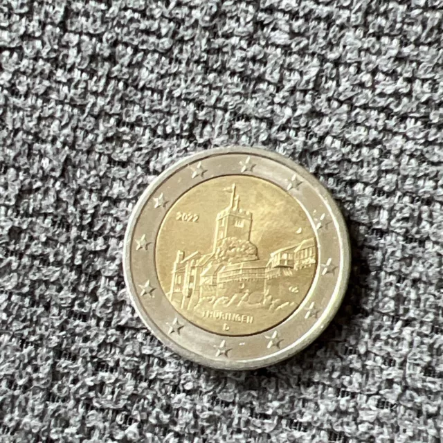 2 Euro Gedenkmünze Deutschland_2022    Thüringen (Fehlprägung)