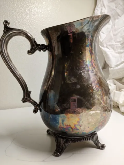 Vintage F B Rogers Silver Co Silverplate Footed Water Pitcher