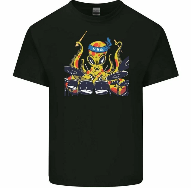 Octopus Drummer Men's Funny T-Shirt Drumming Drums Rock Music