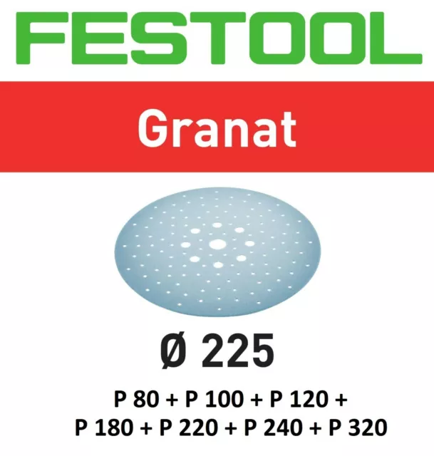 Festool 25xSchleifscheiben STF D225/128 GRANAT P80 P100 P120 P180 P220 P240 P320