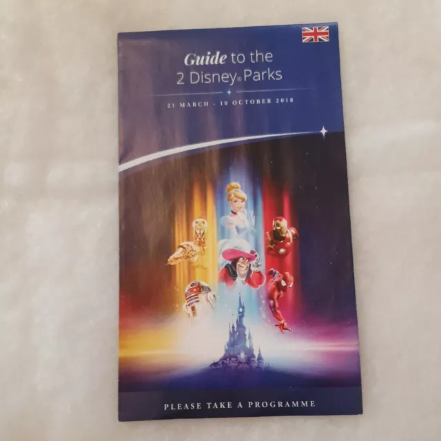 Disneyland Paris Guide Map- PARK & STUDIOS Unused Souvenir MARCH -OCT 2018