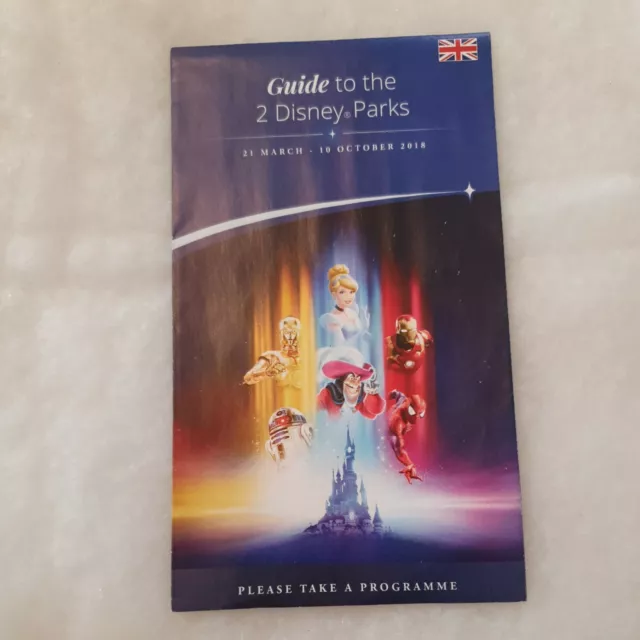 MARCH -OCT 2018 Disneyland Paris Guide Map- PARK & STUDIOS Unused Souvenir