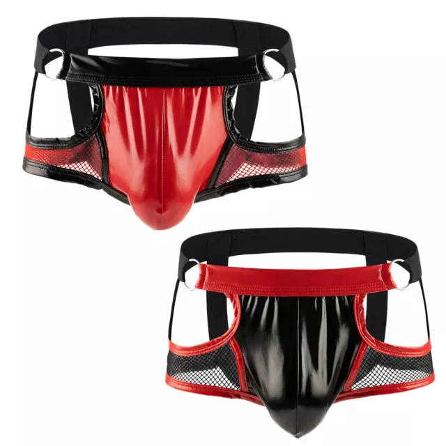 Biancheria intima uomo lattice jockstrap infradito berretto aperto look bagnato slip borsa rigonfiamento