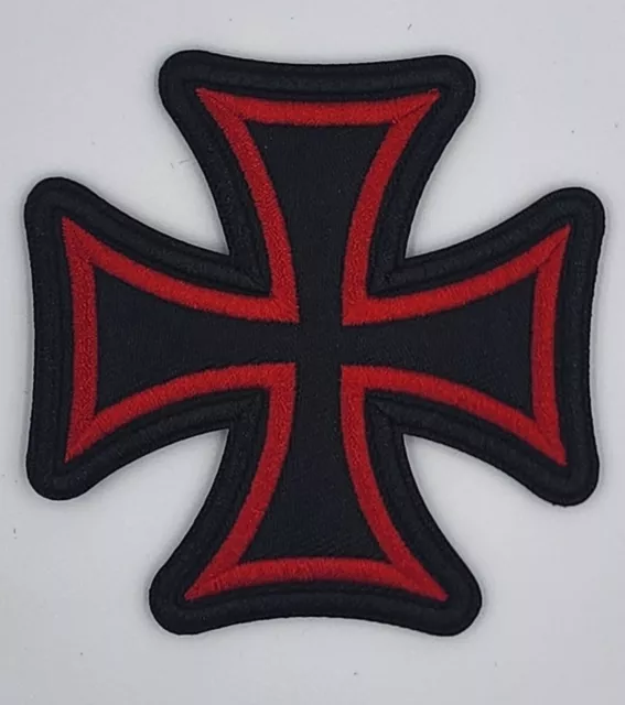 MALTESE CROSS Biker Motorcycle Vest Embroidered Patch Applique Badge Iron Sew On