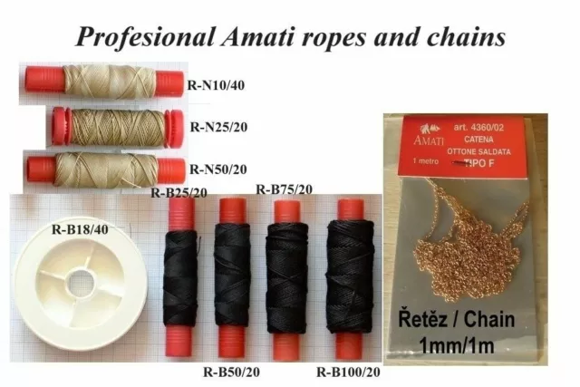 Revell CSS Alabama 1:96 - set of 11 pcs profesional ropes and chain, No model!