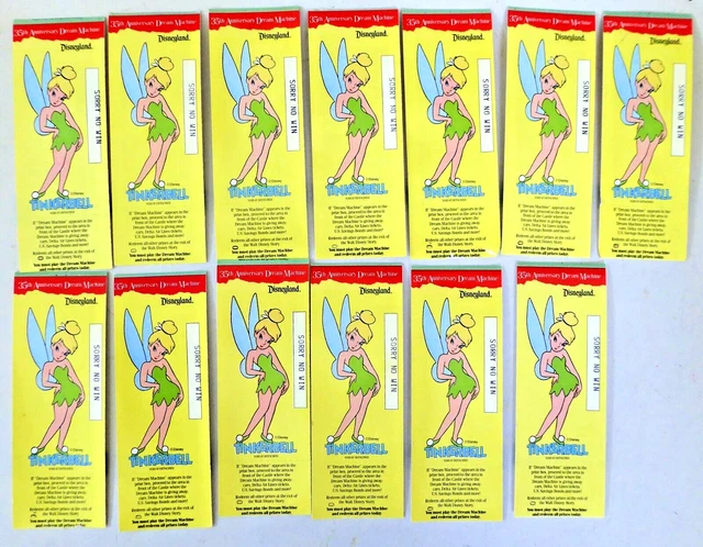 WALT DISNEY 35 th. ANNIVERSARY DREAM MACHINE  13 TICKET TINKERBELL