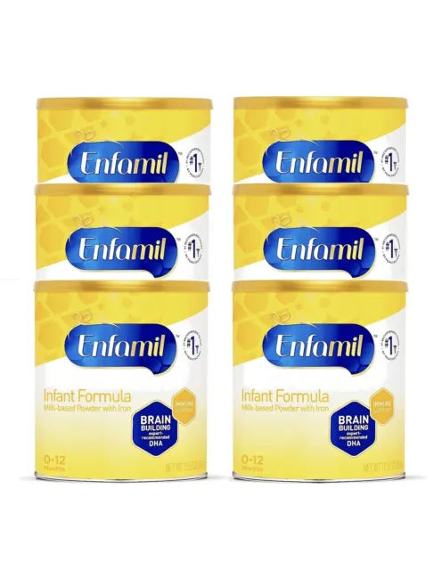 Enfamil Infant Formula 6-Pack, Milk-based Powder w Iron, 12.5 OZ Cans | 12/24