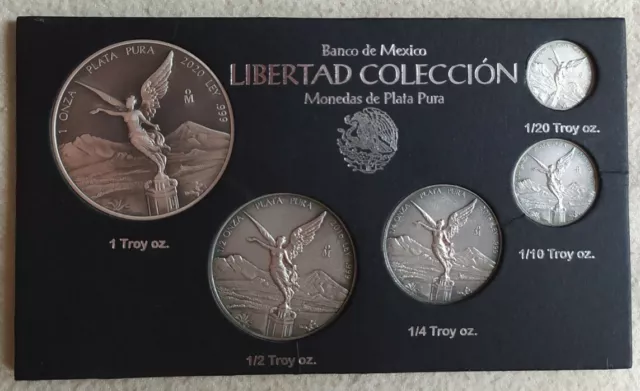 Colección De 5 Monedas Libertad Plata 999