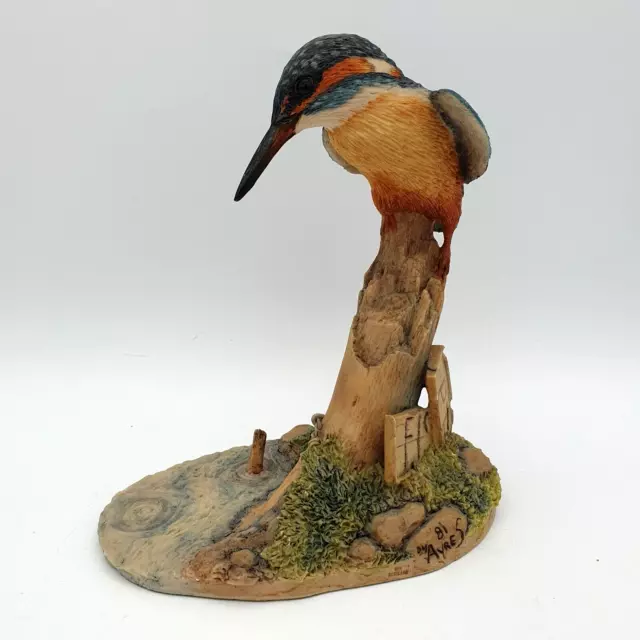 Superb Border Fine Arts Kingfisher Bird Figurine By Ayres 1981 no Wooden Mount