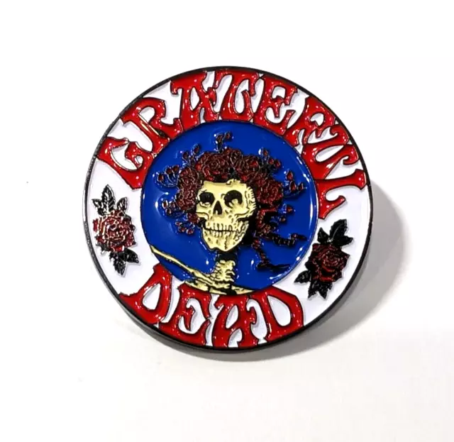 GRATEFUL DEAD - SKULL & ROSES Heavy Metal Band Enamel Lapel Pin Music Brooch Pin