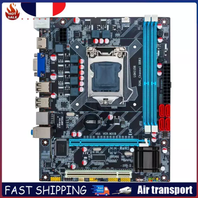 H55 Motherboard Kit with Baffle DDR3 for LGA 1156/i3/i5/i7 HDMI-Compatible Board