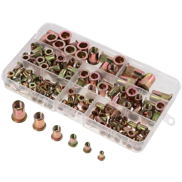 150Pcs Zinc Plated Carbon Steel Rivet Nuts Kit  Furniture