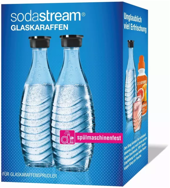 SodaStream Duopack Glasflasche 2x 0,6 Liter für Sprudler PENGUIN & CRYSTAL