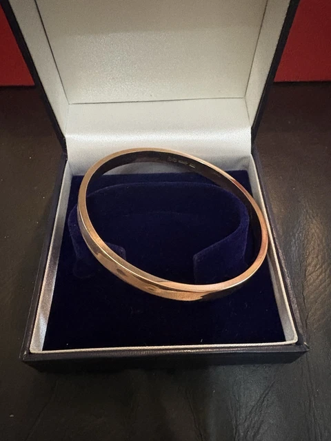 9ct Rose Gold Ladies Three CZ Bangle