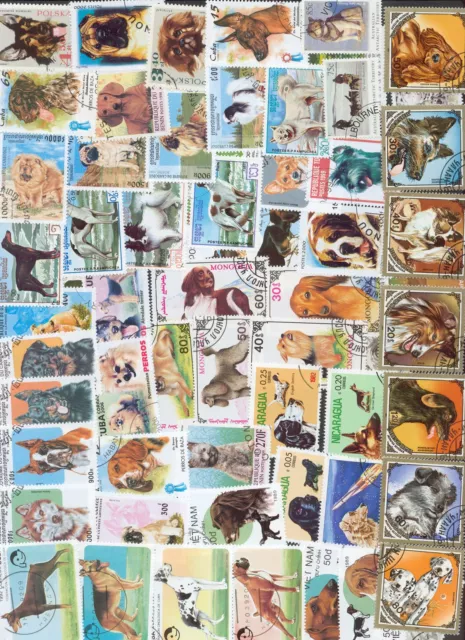 500 verschiedene Briefmarken  Hunde , Dogs , Perros