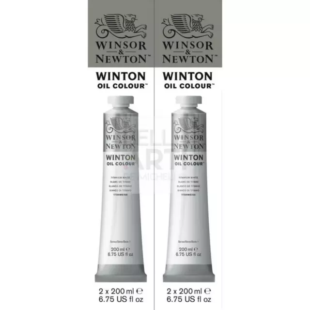 Color de Aceite Serie Winton W&N De 200ML Oferta Paquete Doble - Blanco Titan