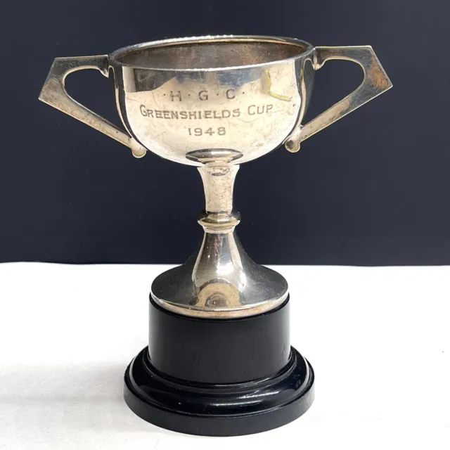 Vintage Silver Plated Trophy Cup. Engraved H. G. C Greenshields Cup 1948