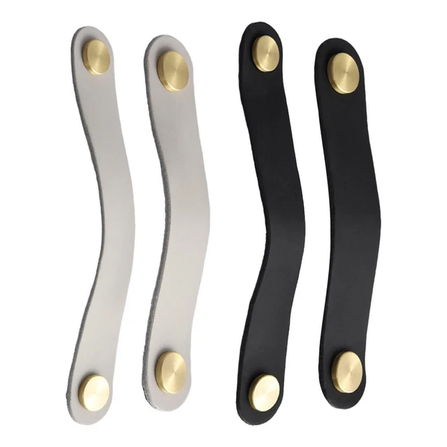 Soft PU Leather Drawer Pulls Cabinet Dresser Cupboard Wardrobe Door Knobs