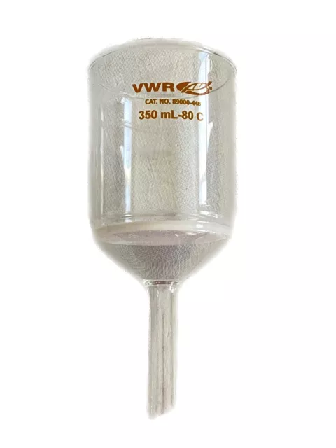 VWR Glass 350mL Coarse Fritted Buchner Filter Funnel 80mm 89000-446 B