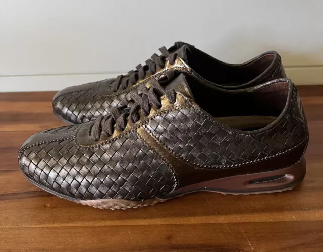 Cole Haan Bria Air Sneakers Brown Bronze Metallic Oxford Woven Size 8 B D23434