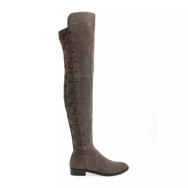 Vince Camuto Croatia Over the Knee Boot Gray Suede Stretch Size 5.5 M NWOB