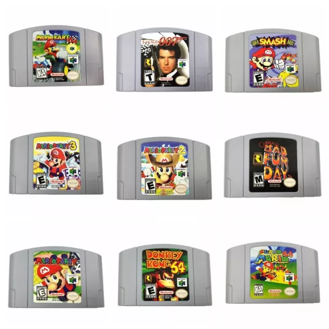 Mario Kart Golden Eye ZELDA Party Video N64 Game Cards for Nintendo Console-