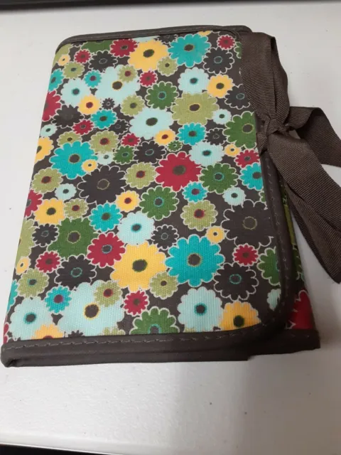 Thirty One Fold And Go Organizer Brown with Flowers