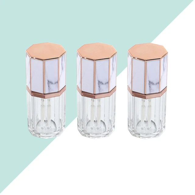 3 tubos de vidrio labial vacíos recipiente de color de labios tubos de esmalte labial labios