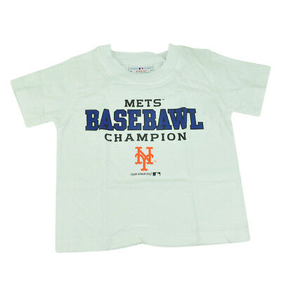 MLB New York Mets Ny Baseball Champion Neonato T-Shirt Tee Bianco Ragazzi Maglia