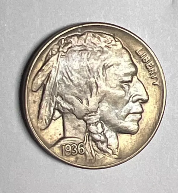 GEM BU 1936-D Buffalo Nickel w/ Awesome Toning All Original Toner! Coin MS