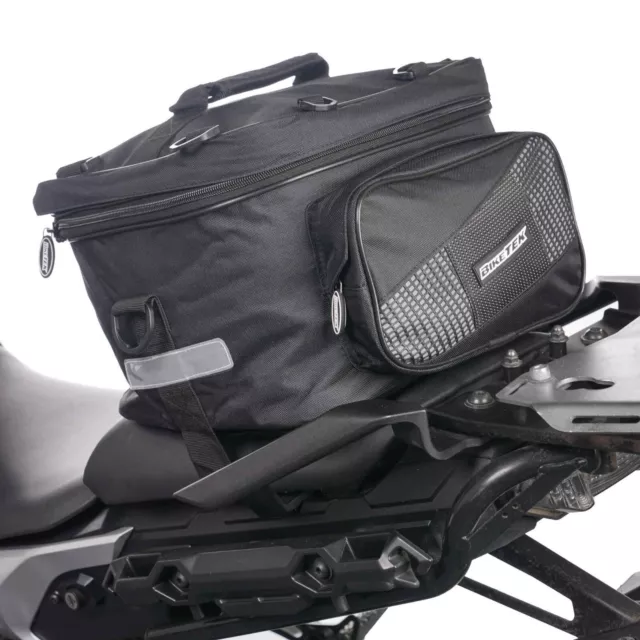 BIKETEK MOTORCYCLE EXPANDABLE Tail Pack / Rucksack With Elastic Straps  Black £39.00 - PicClick UK