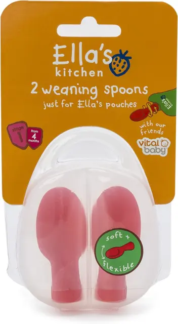 Vital Baby Ellas Kitchen Pouch Spoon Tips with Travel Case - Baby Weaning Spoo