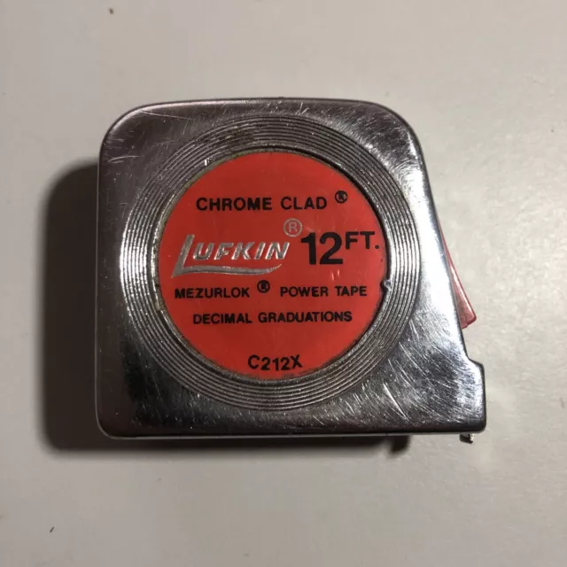 Lufkin Chrome Clad Measuring Tape C9212X 12' Mezurall Metric Decimal Silver Tape
