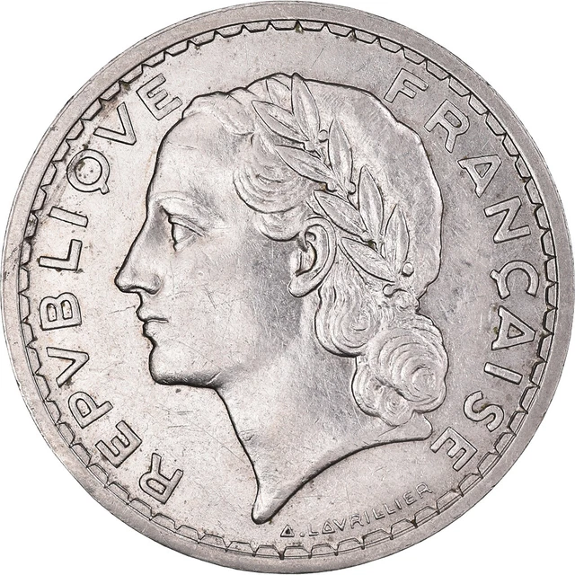 [#456] Coin, France, Lavrillier, 5 Francs, 1938, Paris, AU(50-53), Nickel, KM:88