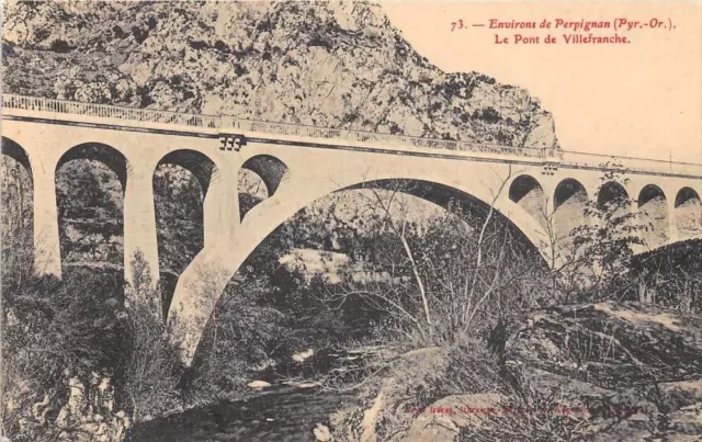 Cpa 66 Env.de Perpignan Le Pont De Villefranche