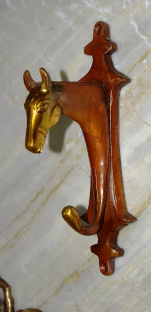 Horse Pony Head Hook Brass Kitchen Washroom Hook Towel Cloth Hanger Home Dec BM3