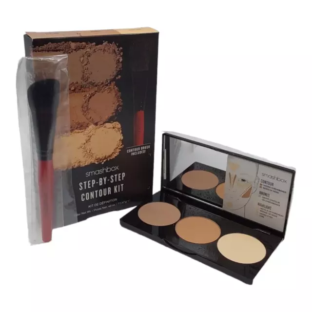 Smashbox Step by Step Contour Bronze Highlight Kit Deep with Brush 11.47 g New