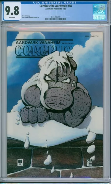 CEREBUS THE AARDVARK 88 CGC 9.8 WP 1of6 Aardvark-VANAHEIM Dave Sim 1986