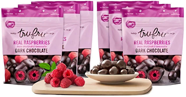 Tru Fru Framboise Paquet 100% Lyophilisé Frais Framboises Couvert En Premium
