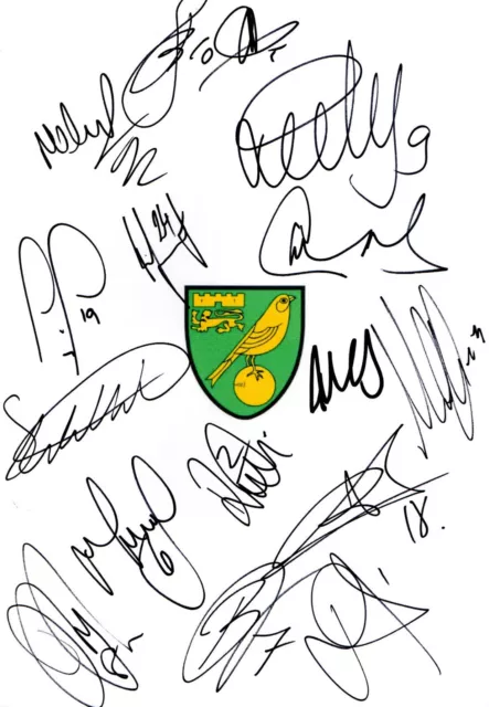 Multifirmato, autografi originali Norwich City FC + Ricky Van Wolfswinkel.