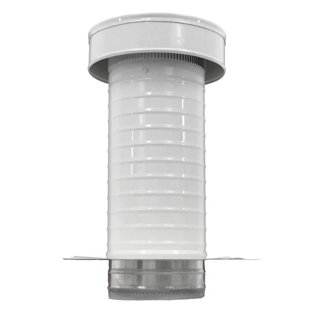 Active Ventilation Roof Jack 6" Corrosion Resistant Non-Powered Aluminum White